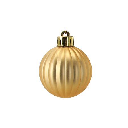 SET OF 16 BAUBLES 4 CM RED/GOLD/SILVER