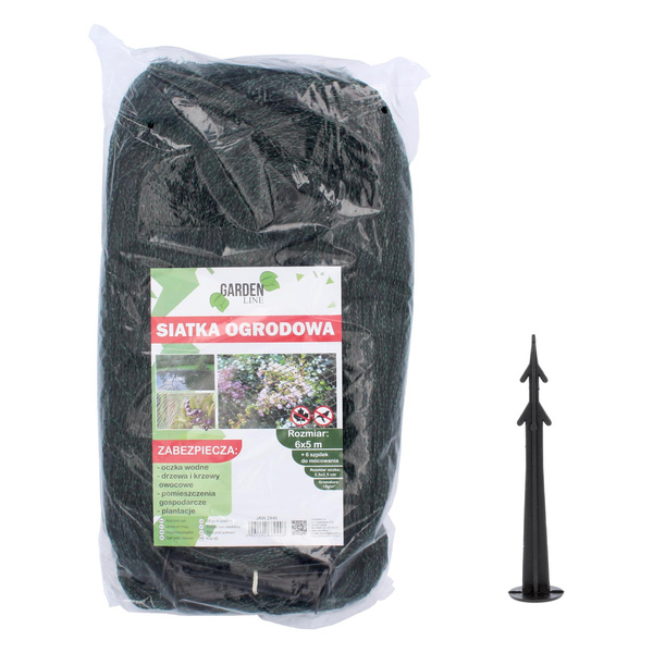 OCHRANNÁ MREŽA PROTI PTÁKOM 6x5m (18g/m2) + 6 PLASTOVÝCH. KOLÍKOV *2446