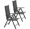 KRZESŁO OGRODOWE SKŁADANE ALUMINIUM 66 x 56 x 107 CM CZARNE *3507