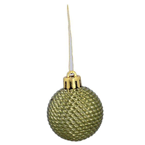 SET OF 31 BAUBLES 3-4.5 CM OLIVE/COPPER/GRAPHITE MIX DESIGNS