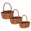 ZESTAW 3 KOSZYKÓW RATTANOWYCH Z RĄCZKĄ – BRĄZOWY