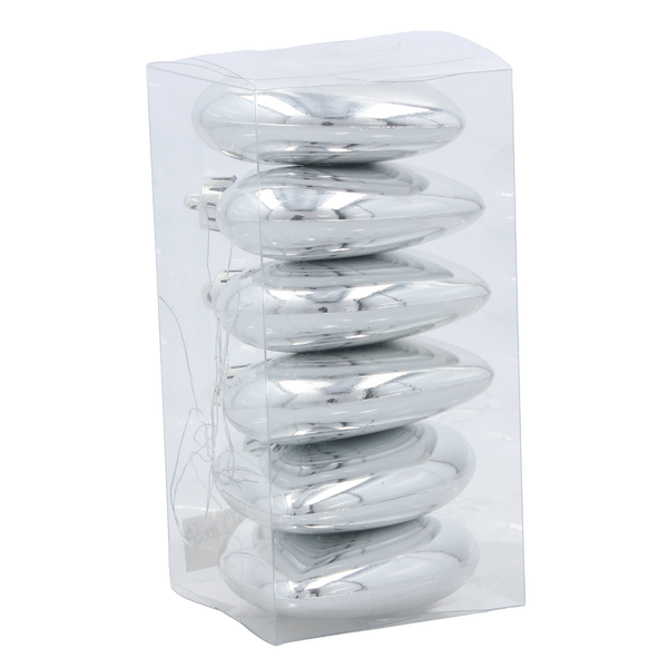 KPL. 6 BOMBEK SERCE 7 CM ROȘU / AURII / ARGINTII *3795