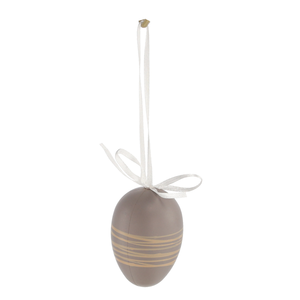 SET DE 6 OUĂL ÎN STIL DE PAȘTE 4 x 6 CM CU SUSPENSIE GRI-AURIU *8005