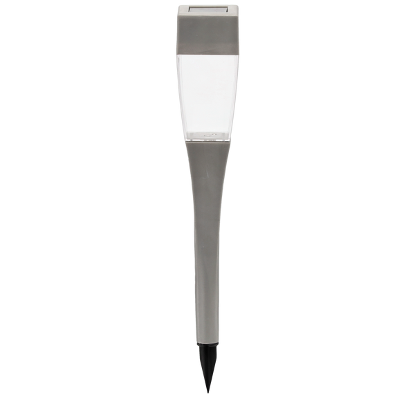 SOLAR LAMP NEDA 4.9 x 4.9 x 38 CM SILVER TRANSPARENT / BLACK SMOKE COLD WHITE disp=24pcs