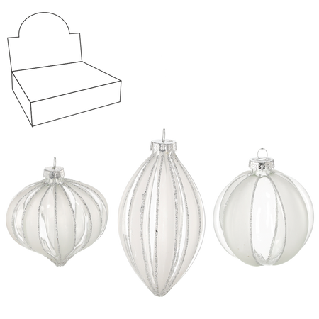 BOMBĂ DE STICLĂ - TRANSPARENT DECORAT MIX DE MODELE disp=12buc *4884
