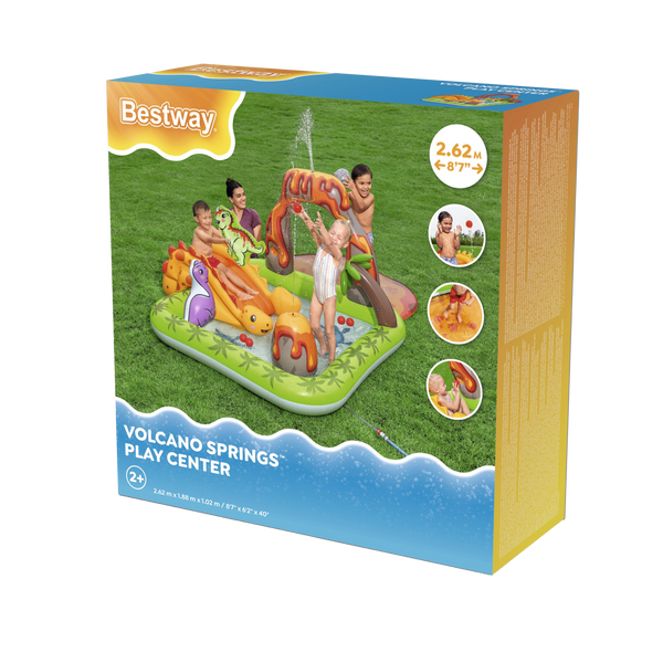 "8'7"" x 6'2"" x 40""/2.62m x 1.88m x 1.02m
Volcano Springs Play Center"		