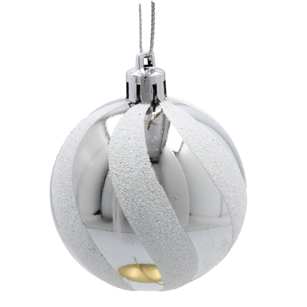 SET OF 24 CHRISTMAS BAUBLES RED, SILVER, GOLD