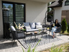 GARDEN FURNITURE SET MADE OF WOVEN ROPE (2 ARMCHAIRS + SOFA + TABLE) - ANTHRACITE, CUSHIONS - GREY