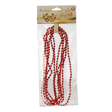 GIRLANDA 2,7 M CU MARGELATE 5 MM ROȘU/ARĂMITE/ARGINTIE *7795