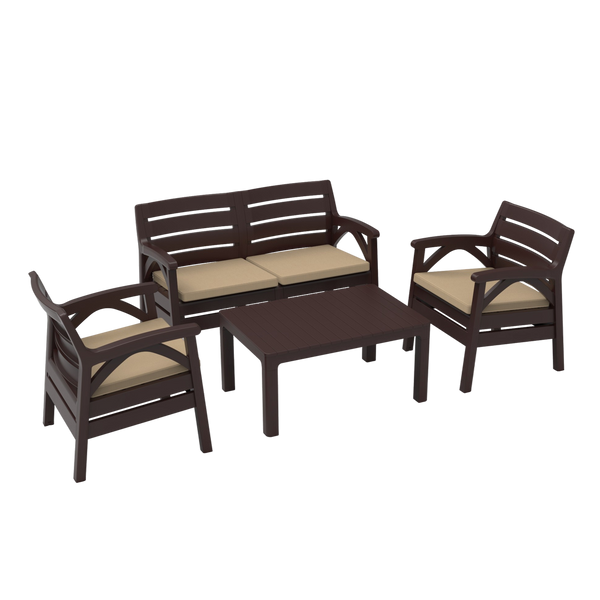 BROWN GARDEN FURNITURE SET "SANTANA" (2x CHAIR, 2-person BENCH) *8682