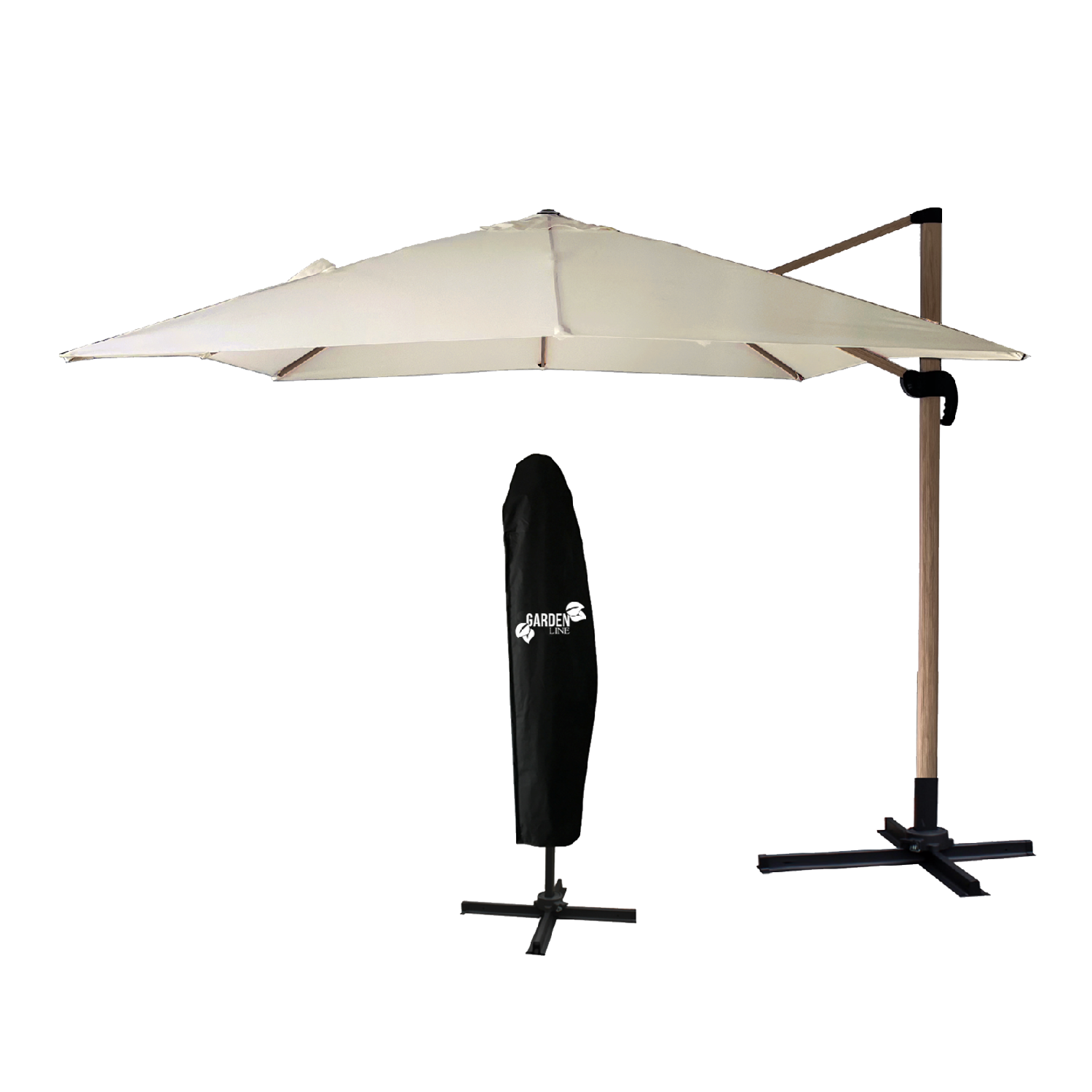 PARASOL OGRODOWY 3 x 3 M SZARY "ROMA" Z POKROWCEM - WOOD EFFECT pol_pl_PARASOL-OGRODOWY-3-x-3-M-SZARY-ROMA-Z-POKROWCEM-WOOD-EFFECT-6310-8978_2