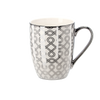 KÁVOVÝ HRNEK PORCELÁNOVÝ STŘÍBRNO-BÍLÝ 340ML MIX VZORŮ balení=12 ks *6219