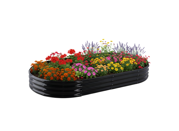 GRZĄDKA WARZYWNO-KWIATOWA 180 X 90 X 30 CM OWALNA ANTRACYT