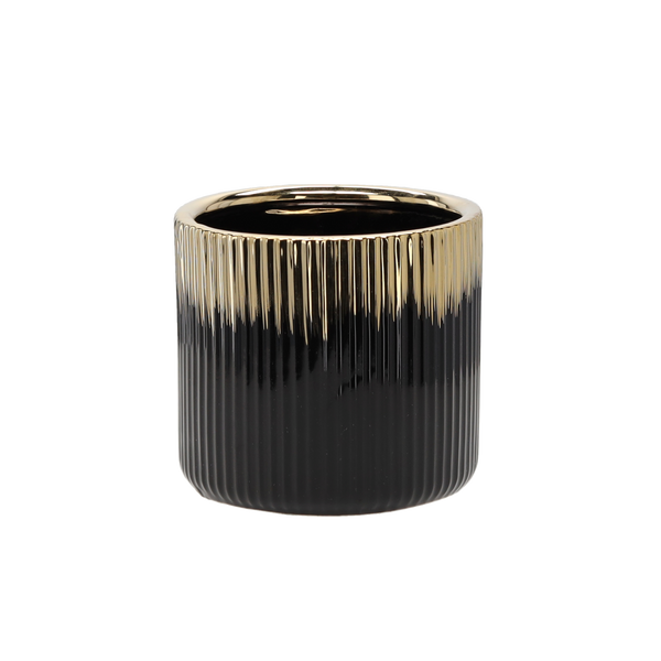 CERAMIC COVER FOR A POT 15 x 15 x 13,5 CM GOLD AND WHITE