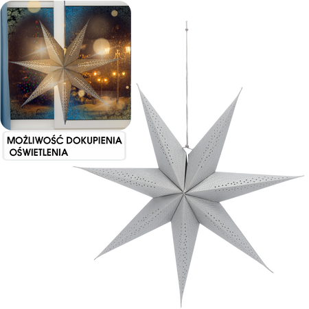 PAPER DECORATIVE STAR 60 CM GRAY
