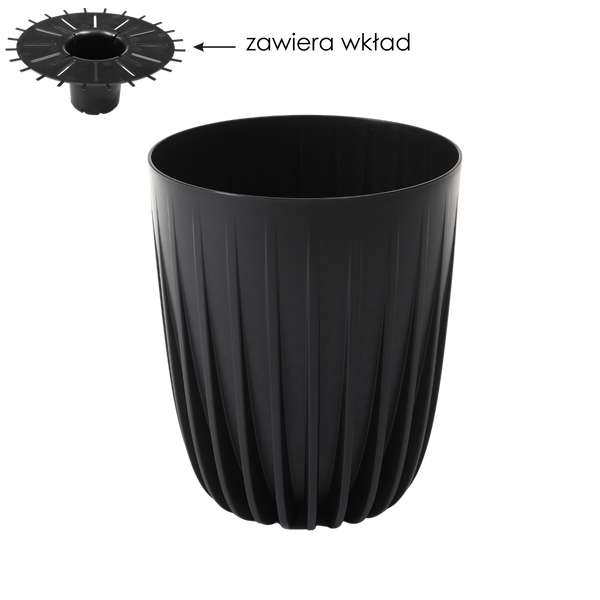 VAS DE PLANTE MIRA 190 MM ECO RECYCLED – NEGRU *9134*