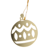 SET OF 3 CHRISTMAS DECORATIONS - GOLD BAUBLE 8 x 6 CM