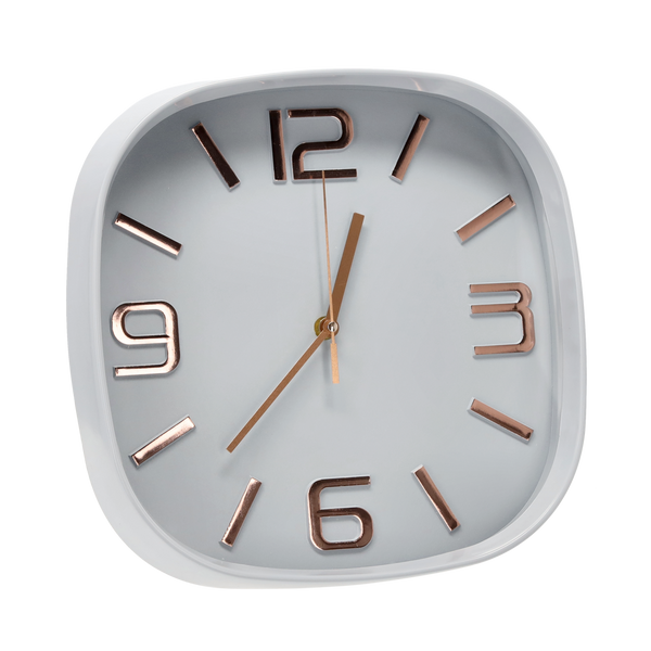 ZEGAR WISZĄCY KWADRATOWY 30,3 x 30,3 x 5,7 CM BEŻOWY/NIEBIESKI *5531