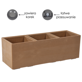 KWIETNIK KARO 900X300MM DESKA NATURALNE DREWNO*88455