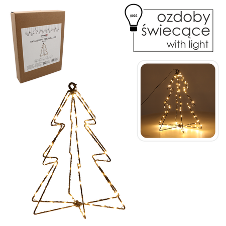 ORNAMENT DE SĂRBĂTOARE - BRAD LED 30 CM 95 L CĂLDURĂ ALBĂ CU BATERII *0313