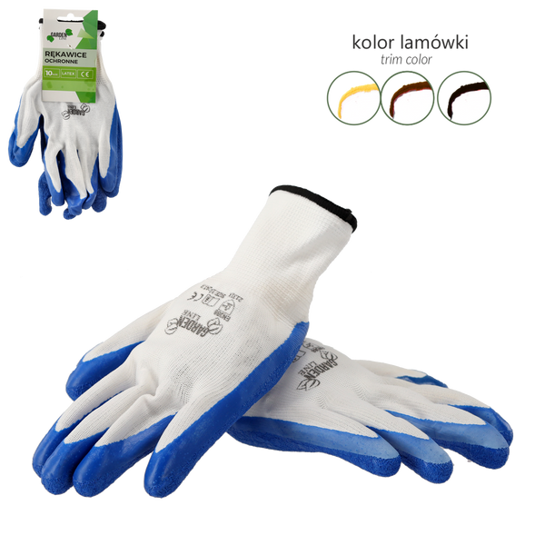 PROTECTIVE GLOVES "10" KNITTED WITH POLYESTER COATED WITH LATEX pack=12