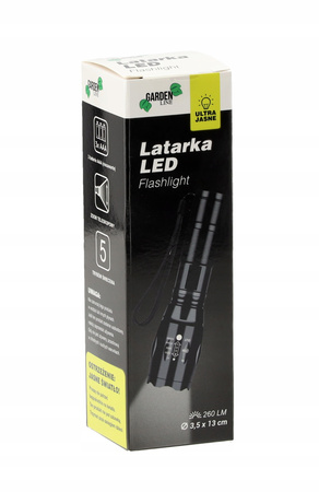 LANTERNĂ NEAGRĂ LED 260LM amb=12 buc *1106