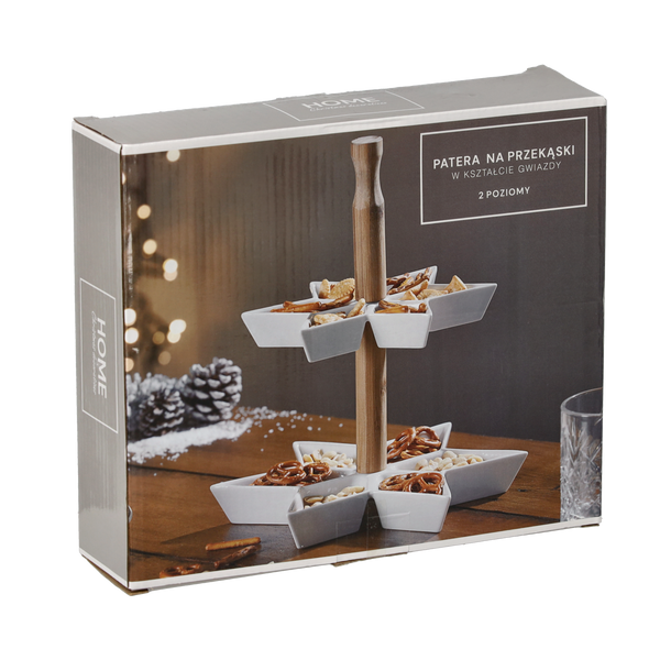 PATERA 2 NIVELURI PENTRU SNACKURI ÎN FORMĂ DE STEA *6682