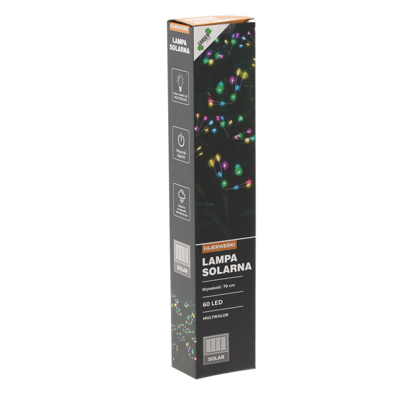 LAMPĂ SOLARĂ H 70 CM FIERBĂTURI 60 LED MULTICOLOR *4767
