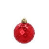 SET OF 6 BAUBLES 6 CM RED/GOLD/SILVER (TUBE)