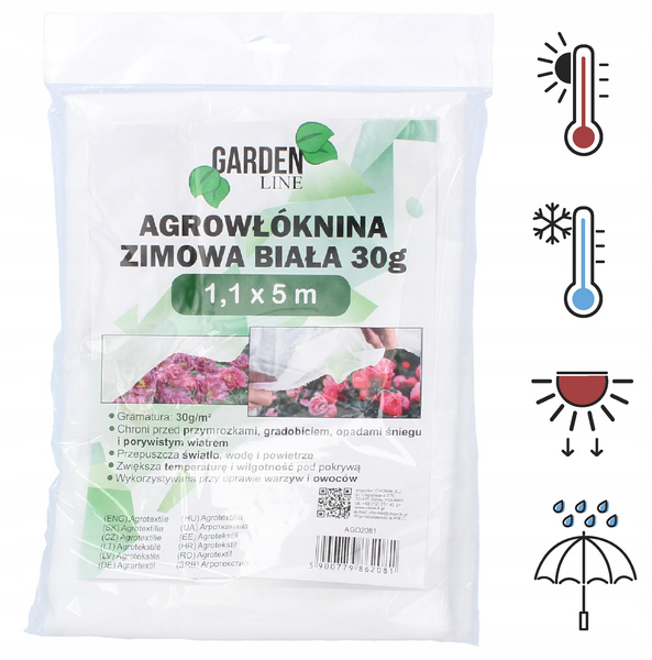 AGRICULTURAL FABRIC 1.1 x 5 M WINTER WHITE 30g