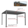 PERGOLA OGRODOWA ALUMINIOWA SZARA LED 3 x 4 x 2,5 M