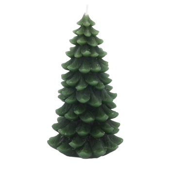 GREEN CHRISTMAS TREE CANDLE 9.5 X 9.5 16.5 CM