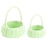 ZESTAW 2 KOSZYKÓW RATTANOWYCH Z RĄCZKĄ – ZIELONY