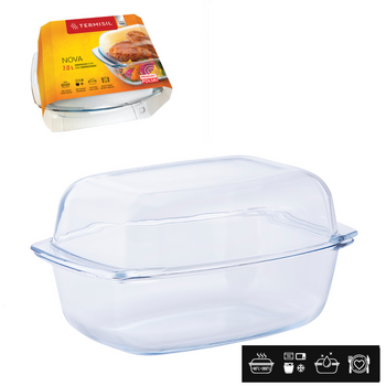 RECTANGULAR HEAT-RESISTANT DISH 7L WITH LID