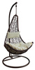 HANGING CHAIR - DARK BROWN, CUSHION - CREAM, FRAME - DARK BROWN, HALF/1151/