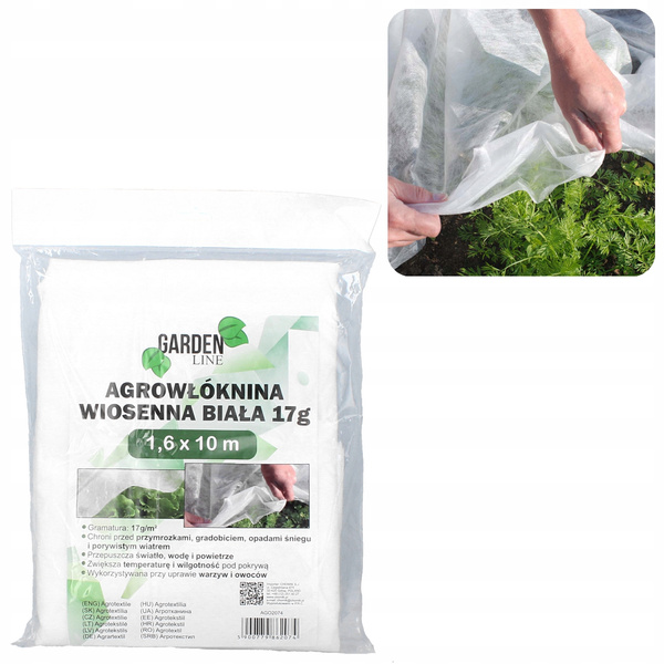 AGRO FABRIC 1.6 X 10 M SPRING WHITE 17G