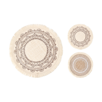 WHITE JUTE ROUND PLACE MAT 38CM*9538*