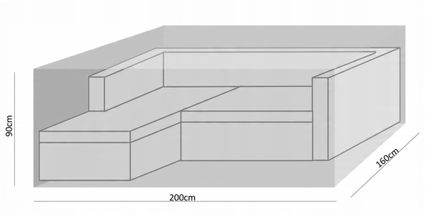 ŠEDÝ POKROVCOVÝ OBAL PRO ZAHRADNÍ NÁBYTEK 200x160x90cm *1460