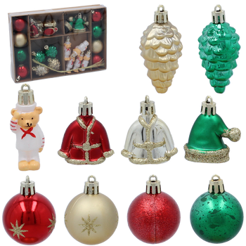 24 CHRISTMAS ORNAMENTS - MIX