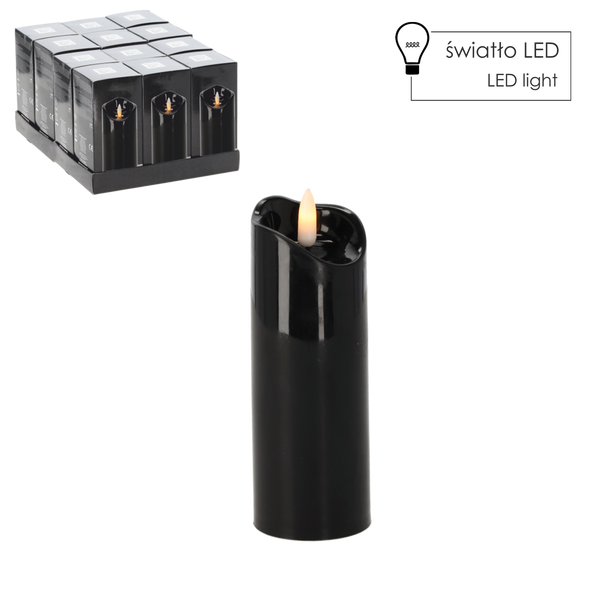 LED CANDLE 5CMX15CM BLACK*5848