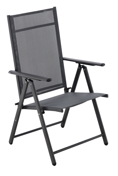 FOLDING GARDEN CHAIR STEEL 66 x 53 x 107 CM GREY