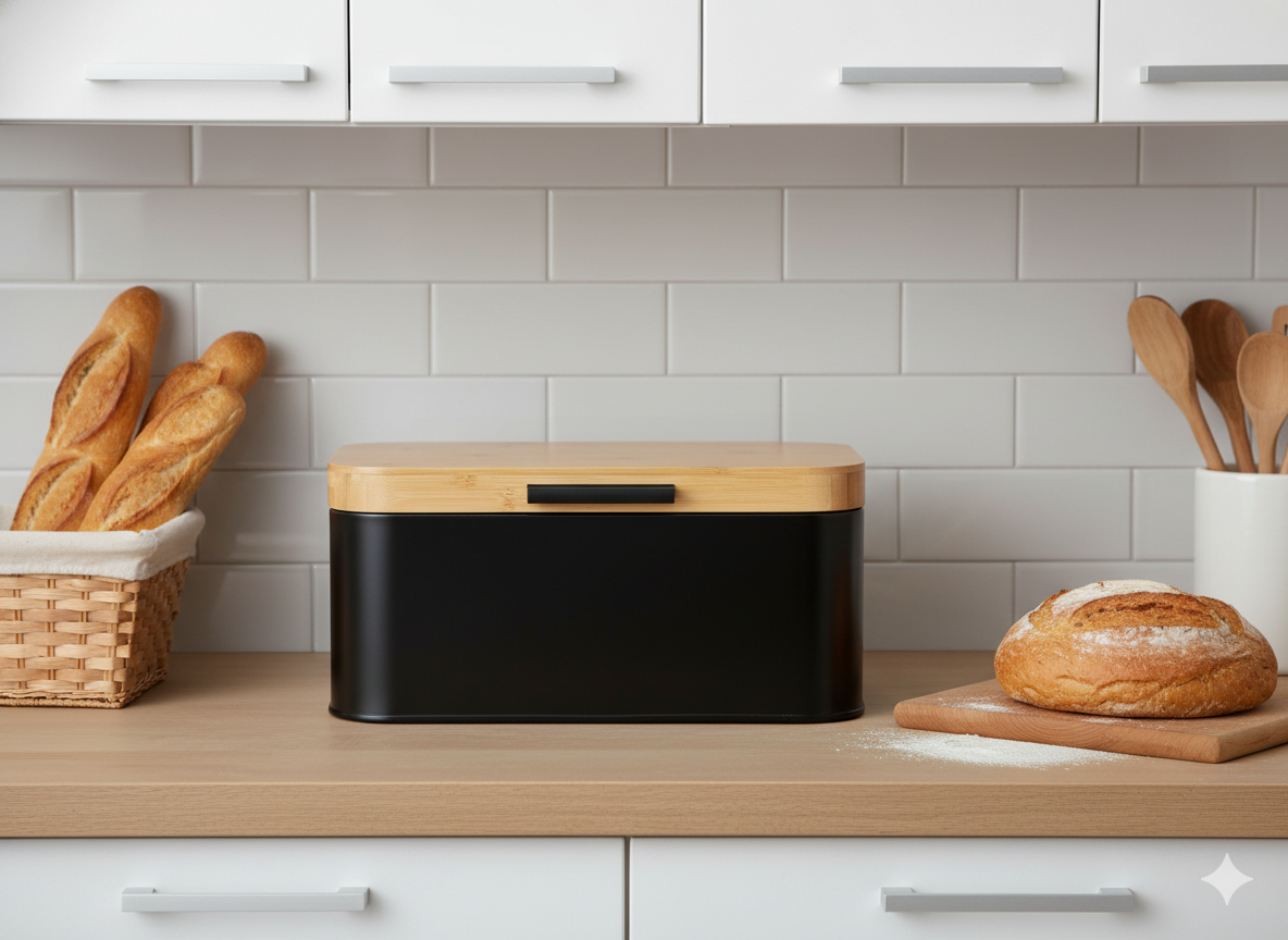 CHLEBAK LAURO - METALOWY Z BAMBUSOWĄ POKRYWĄ 30 x 23 x 18 x 15 CM CZARNY pol_pl_CHLEBAK-LAURO-METALOWY-Z-BAMBUSOWA-POKRYWA-30-x-23-x-18-x-15-CM-CZARNY-3192-4755_6