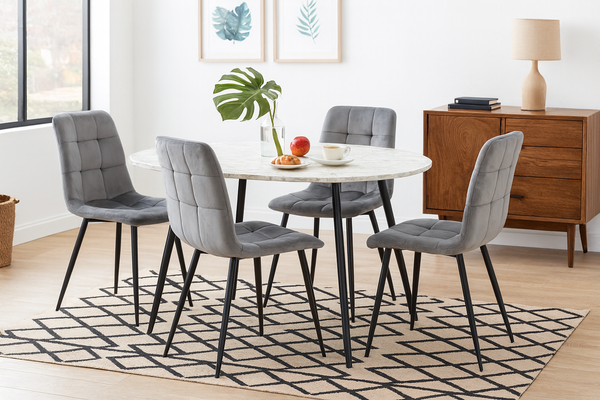 KRZESŁO NOWOCZESNE WELUROWE SZARE *2937