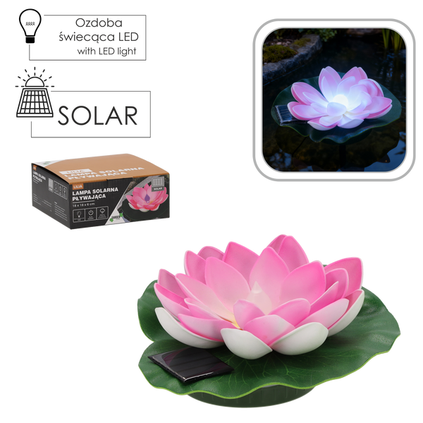 FLOATING LILY SOLAR LAMP 18 x 18 x 6 cm MULTICOLOR