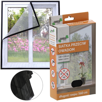 SIATKA PRZECIW OWADOM 130 x 150 CM CZARNA *4486