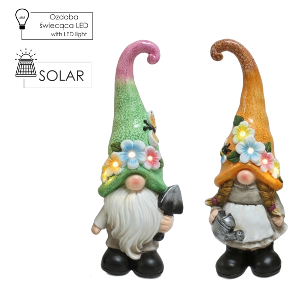 ZÁHRADNÍ FIGURKA - SKŘÍTEK CHLAPEČEK / DÍVČÍ 12,6 x 11 x 35 CM LED *7751