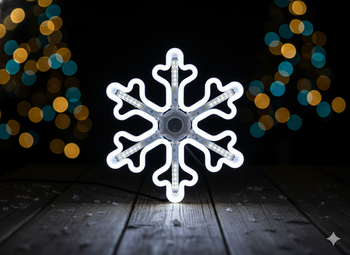 ŚNIEŻYNKA 30 CM NEON LED ZIMNY BIAŁY + ZIMNY BIAŁY FLASH WEWN/ZEWN *8295