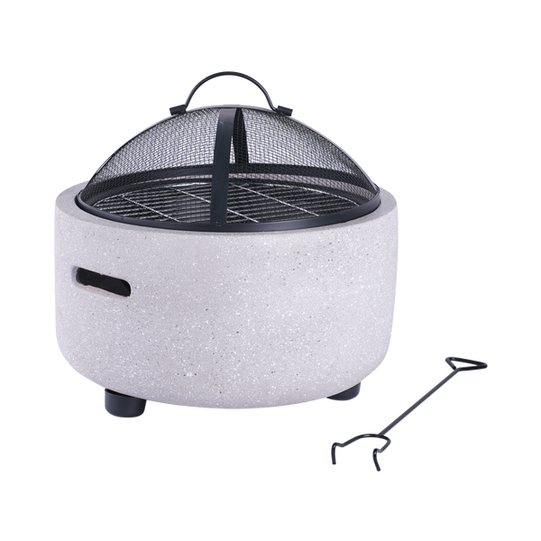 PALENISKO OGRODOWE Z POKRYWĄ I POGRZEBACZEM 43 x 43 x 38.5 CM *0124