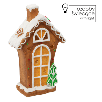 FIGURKA BOŽÍHO NAROZENÍ - SVÍTÍCÍ PERNÍKOVÁ CHATKA LED 27 x 14 x 44,5 CM balení=1 ks *4794