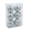 SET OF 6 MIRROR DECO BALLS SILVER 6 CM
